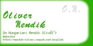 oliver mendik business card